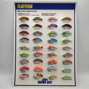 Yakima Bait Flatfish High Action Wiggling Plug Sample Display Board 820543